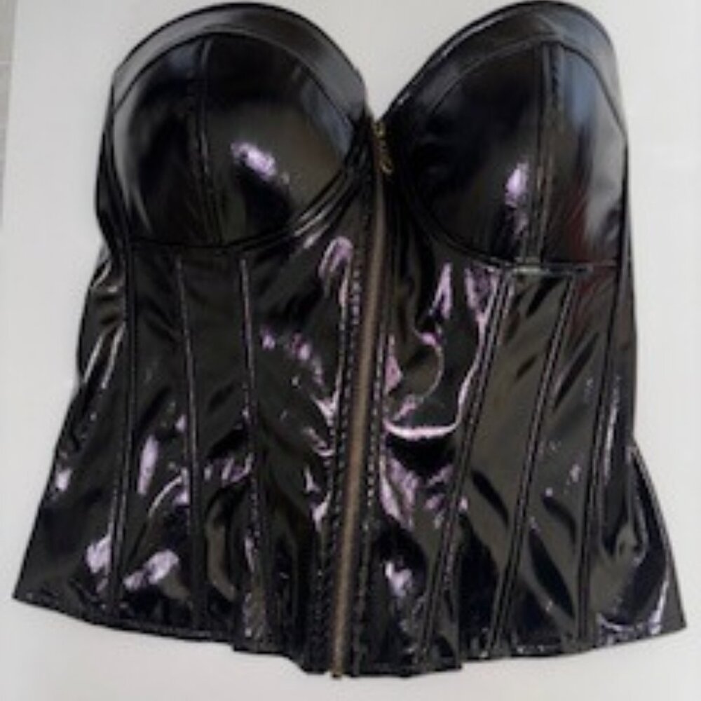 Fashion Nova, Patent Leather Bustier, Size 1x, Black, New w/Tags